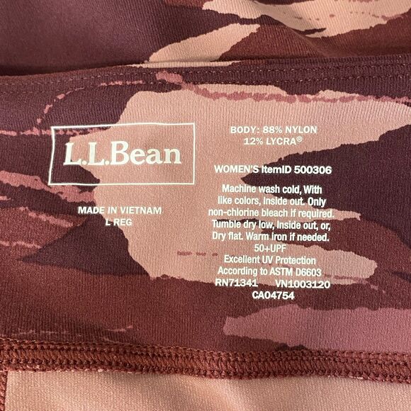 L.L. Bean Boundless Performance Leggings Women's L Capri Cropped Printed NEW - Picture 12 of 12